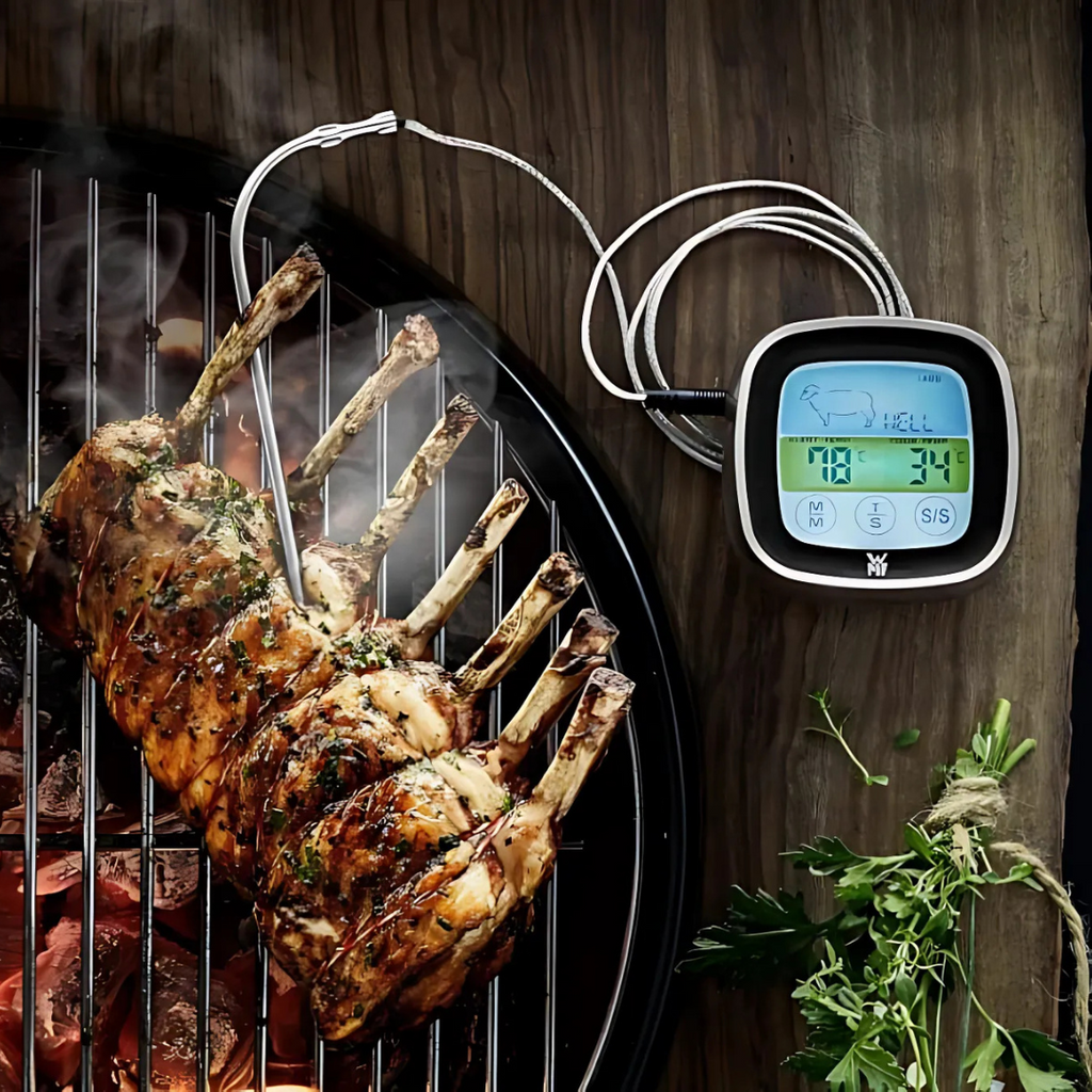 Magnetic Digital Touchscreen Thermometer with Probe – BBQ &amp; Oven – Color Screen + Timer