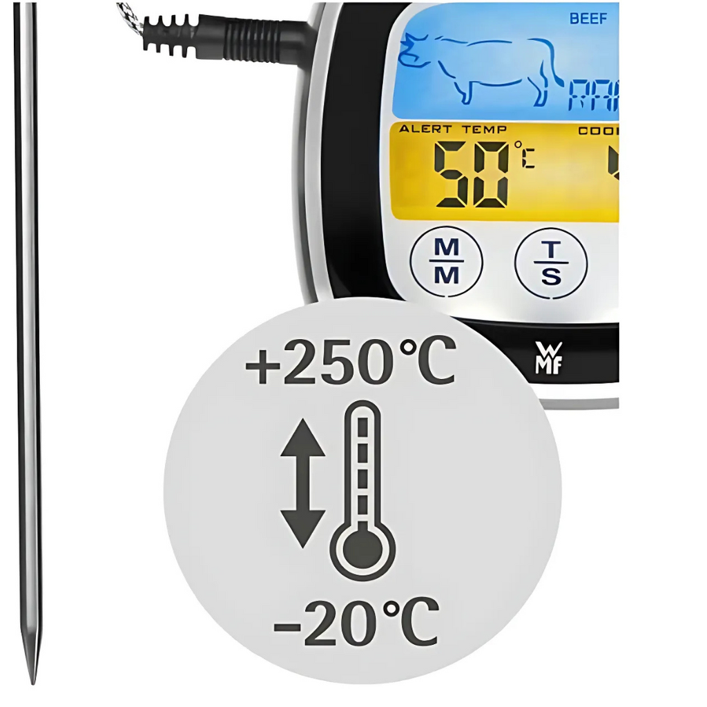 Magnetic Digital Touchscreen Thermometer with Probe – BBQ &amp; Oven – Color Screen + Timer